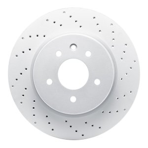 Jaguar XKR Brake Rotor (1) - Rear - R1 Concepts - GeoSPEC Coated Rotor - Drilled - `00-`06